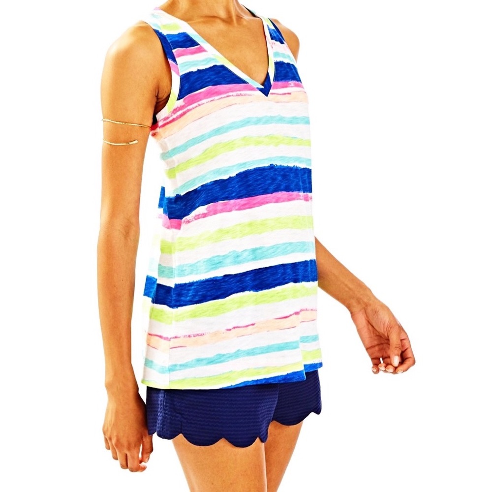 Lilly Pulitzer Tank Top Jaylynne Cats Meow Stripe Tank Top Size XS